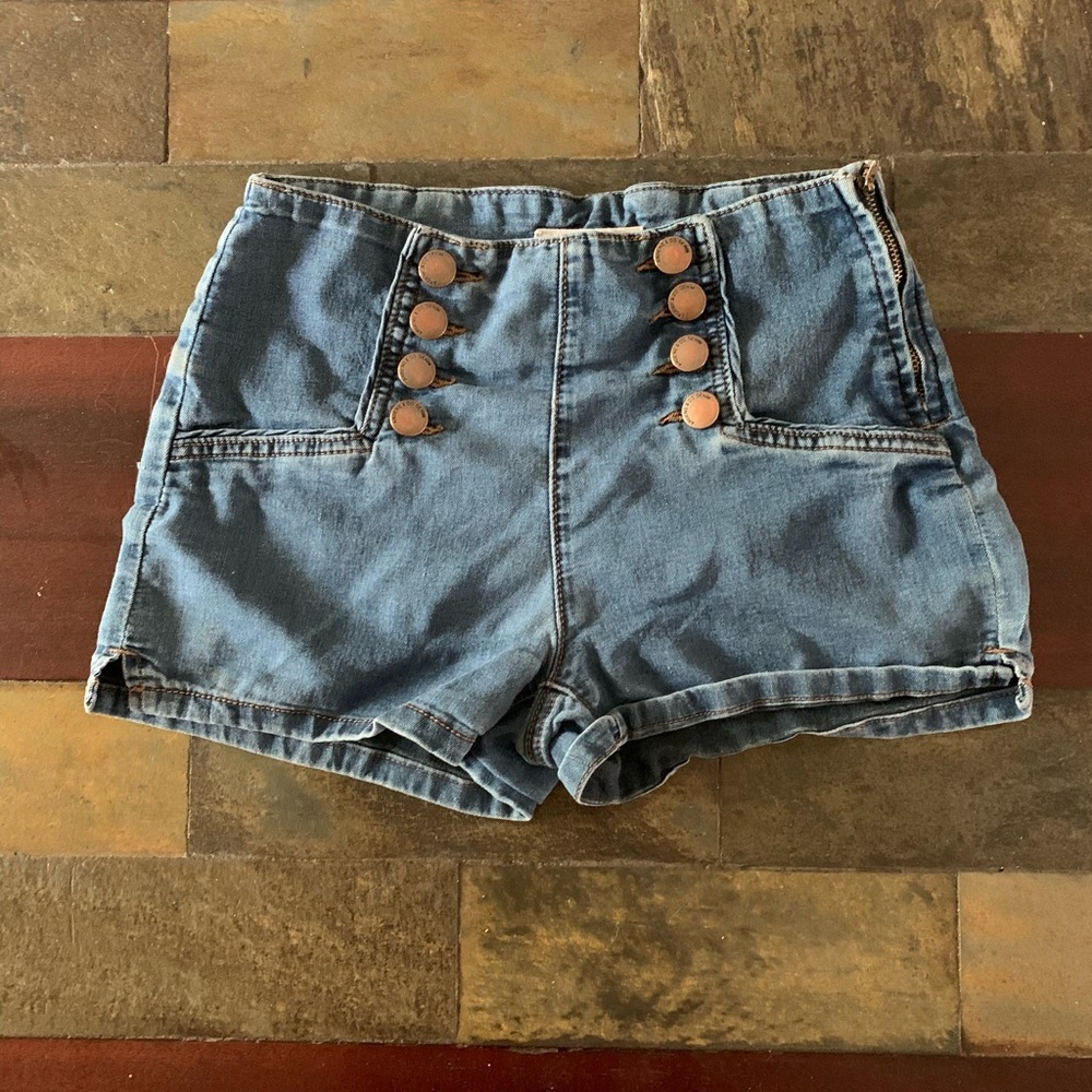 blue jean shorts